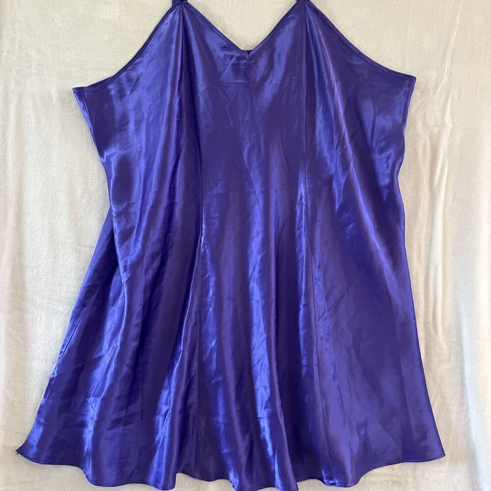 Intimate Moments Satin Nightgown Size 26 Purple Chemise Silky USA Vintage NOS